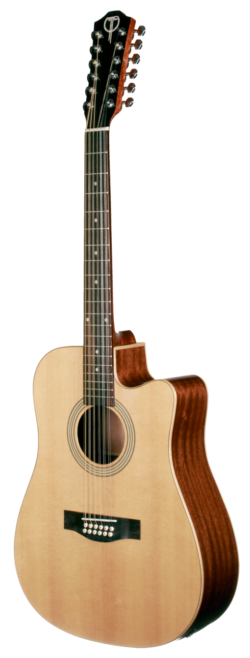 Teton STS100CENT-12 Dreadnought Solid Sitka Spruce Top 12-String Acoustic-Electric Guitar - Natural