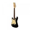 Stagg SES-30 BK 3/4LH Standard ''S'' 3/4 Size Maple Neck 6-String Electric Guitar for Left Hand Player