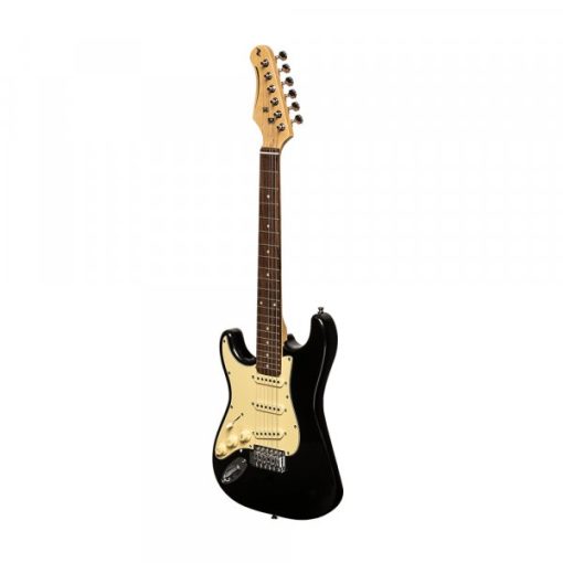 Stagg SES-30 BK 3/4LH Standard ''S'' 3/4 Size Maple Neck 6-String Electric Guitar for Left Hand Player